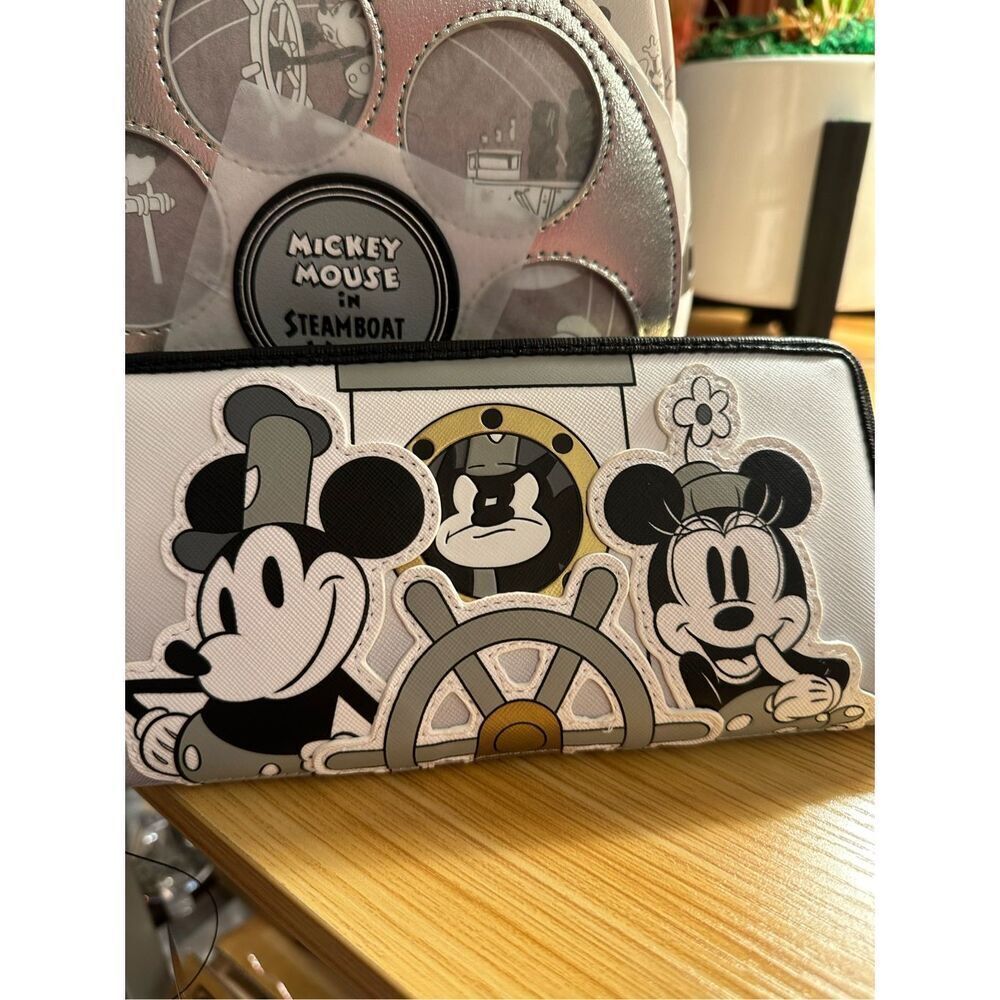 Disney Mickey Mouse Steamboat Willie Loungefly Mini Backpack + Wallet  Disney100 - Picture 2 of 14